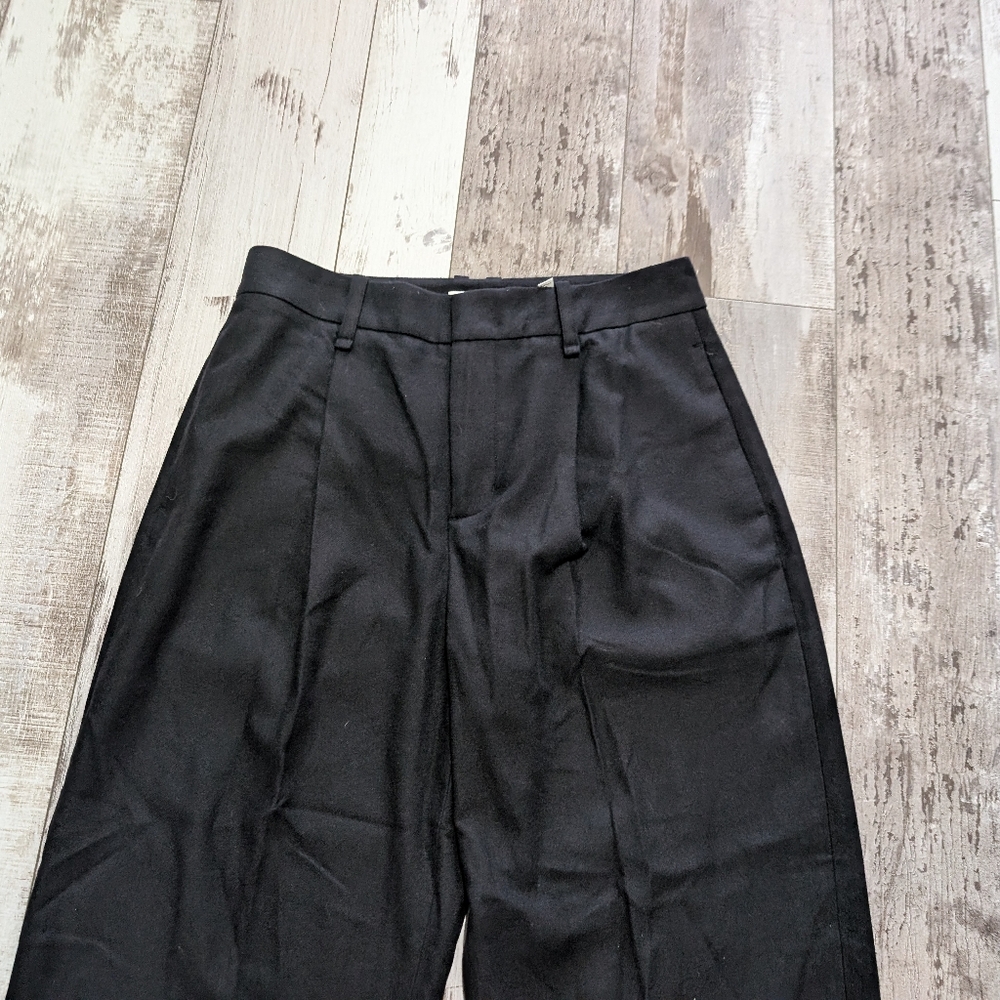 Vince High-Waist Fluid Satin Wide-Leg Trouser Size 8 Black - Picture 5 of 9